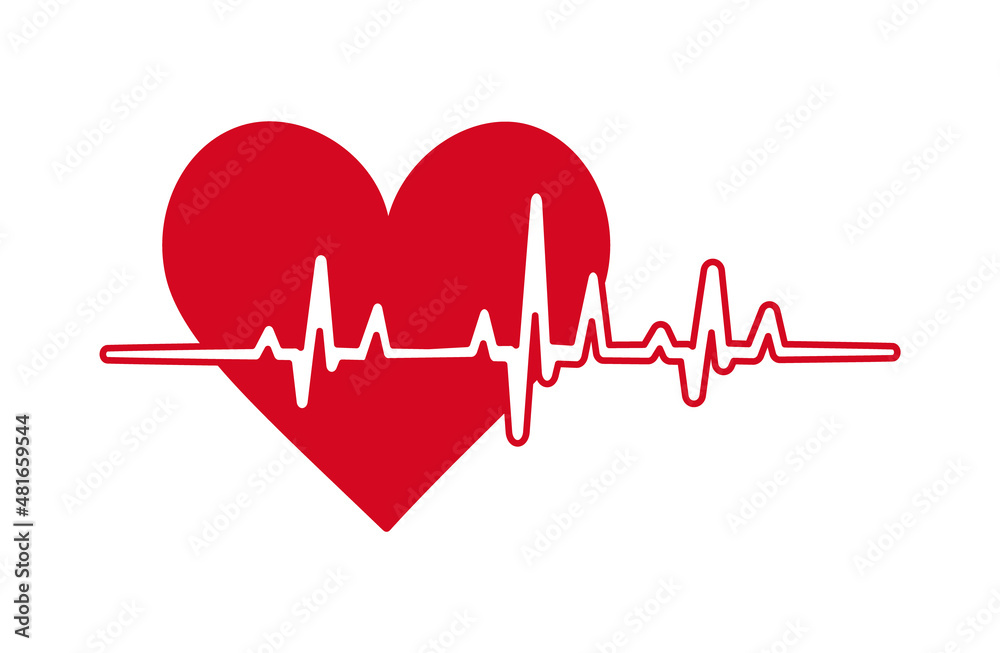 Heartbeat pulse. Heart rate pulse. Health medical symbol. Cardiogram ...