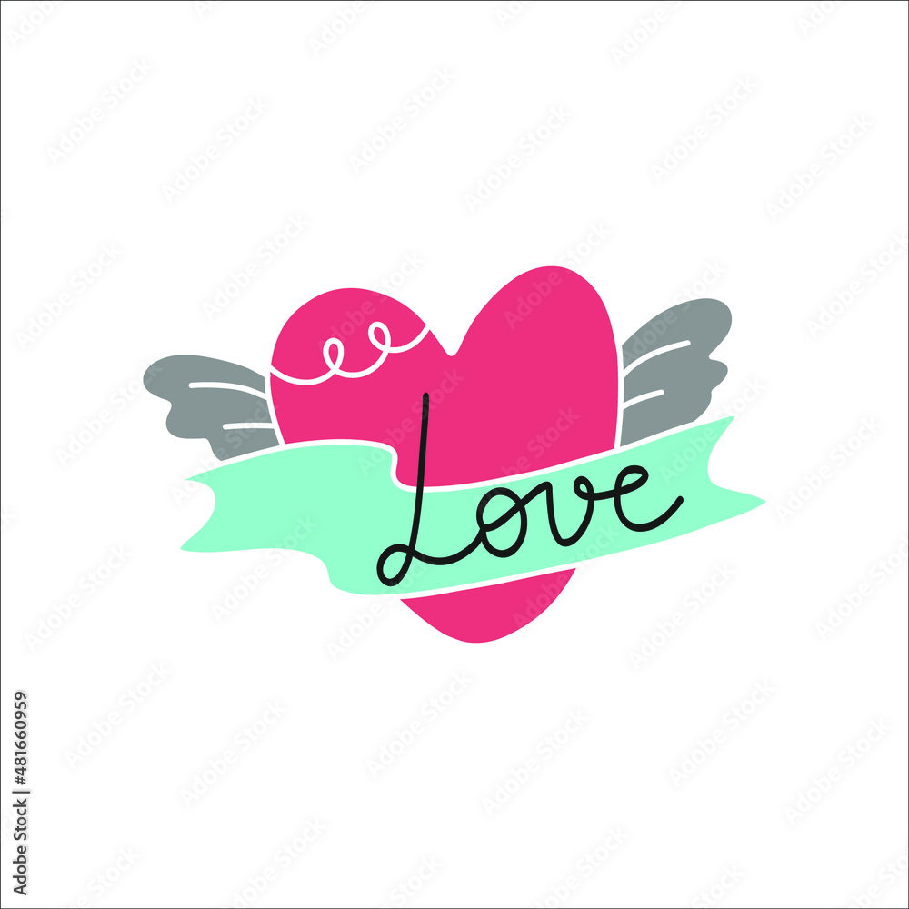 Heart symbol in flat style. Valentines day illustration. Heart symbol in flat style. Valentines day illustration.