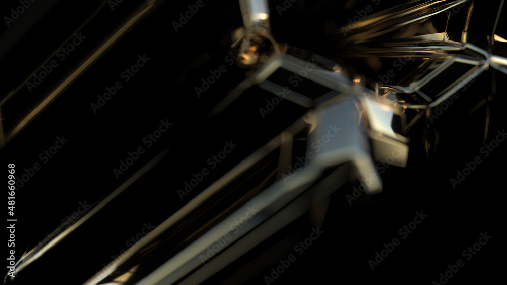 Abstract metal surface illuminated by light