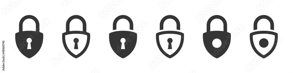 Lock icon collection. Conceptual lock signs. Padlocks flat and linear style. Vector icons Lock icon collection. Conceptual lock signs. Padlocks flat and linear style. Vector icons