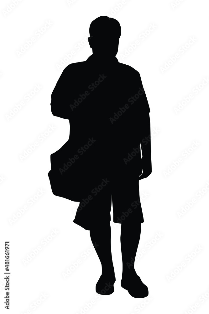 Young man silhouette vector isolated on white background Young man silhouette vector isolated on white background