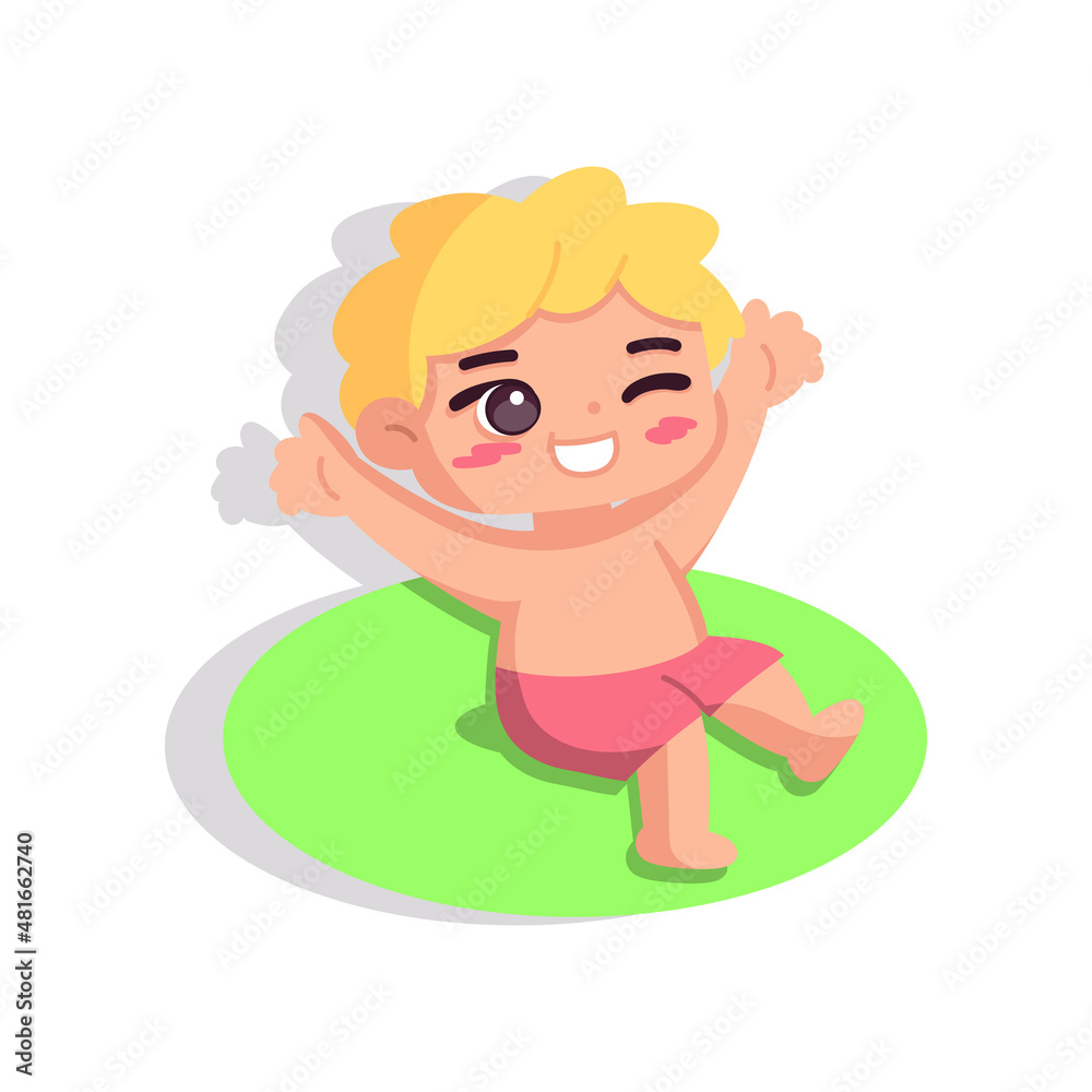 Isolated boy seal children beach vector illustration Isolated boy seal children beach vector illustration