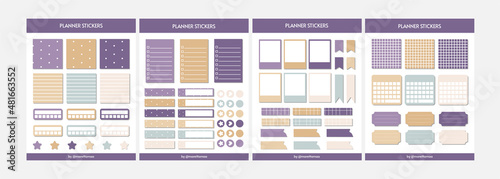 Printable Valentine Sticker Set for Planner with Purple and Cream Color [EXPANSION PACK]