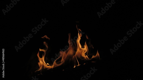 fire flames on dark