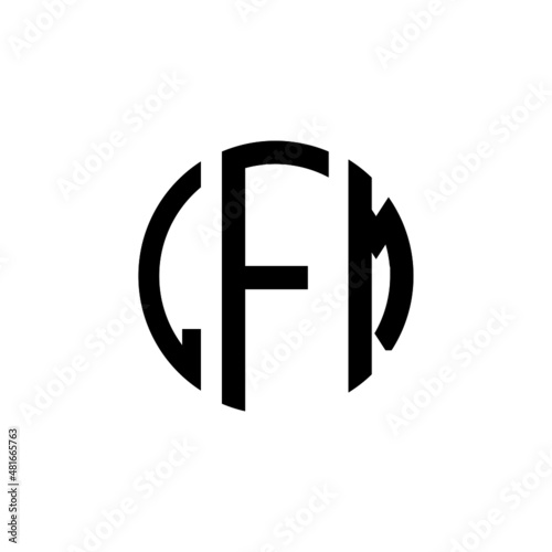 LFM letter logo design. LFM modern letter logo with black background. LFM creative  letter logo. simple and modern letter LFM logo template, LFM circle letter logo design with circle shape. LFM   photo