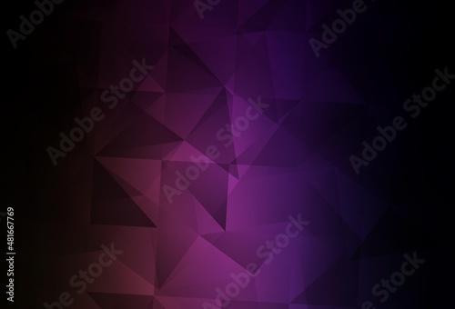 Dark Purple, Pink vector shining triangular background.