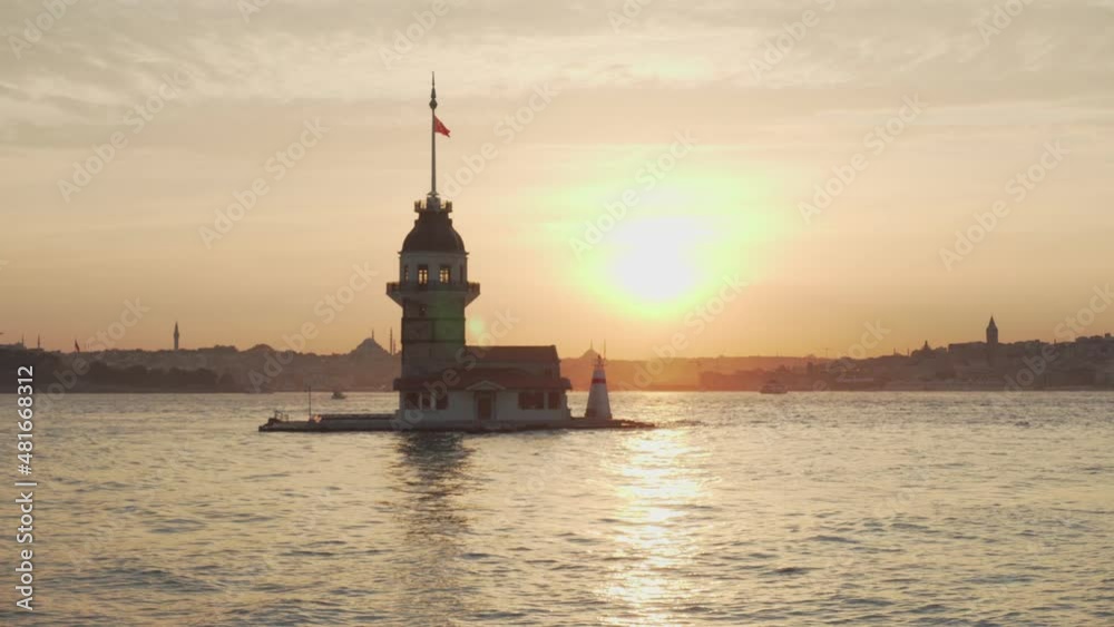 Sunset view of the Maiden's Tower in Istanbul, Turkey Sunset view of the Maiden's Tower in Istanbul, Turkey
