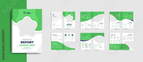 12 pages colorful modern business brochure company profile template layout design, creative and clean annul report business brochure design for multipurpose use and fully editable text