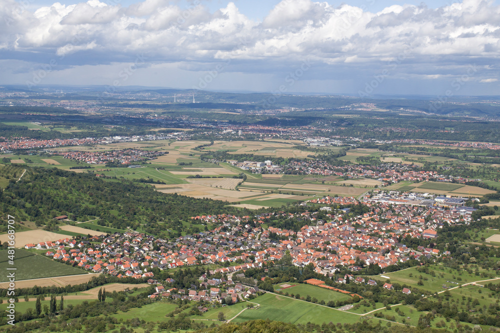 Albvorland mit Bissingen, Schwäbische Alb, Baden-Württemberg, Deutschland