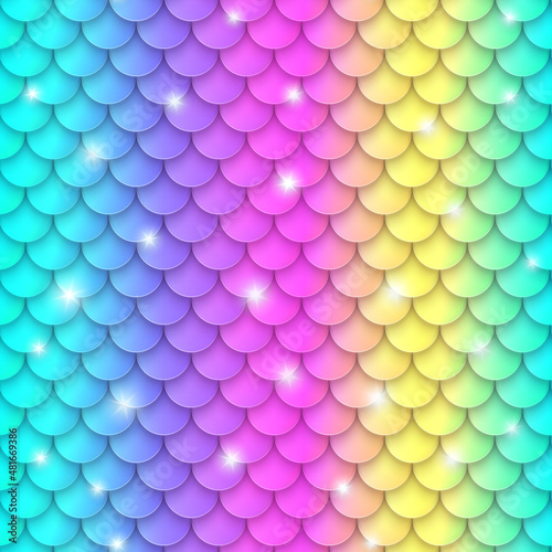 Rainbow shiny mermaid scales pattern
