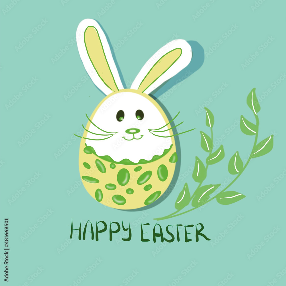 Easter bunny eggs, happy easter square background Easter bunny eggs, happy easter square background