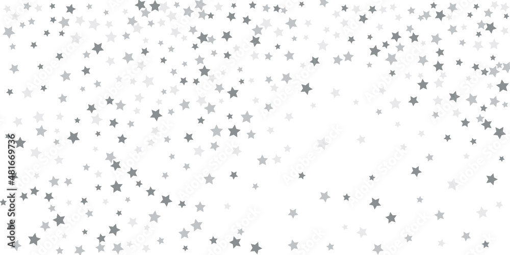 Silver star confetti. Falling stars on a white background. Illustration of flying shining stars. Decorative element. Suitable for your design, postcards, invitations, gift, vip. Silver star confetti. Falling stars on a white background. Illustration of flying shining stars. Decorative element. Suitable for your design, postcards, invitations, gift, vip.