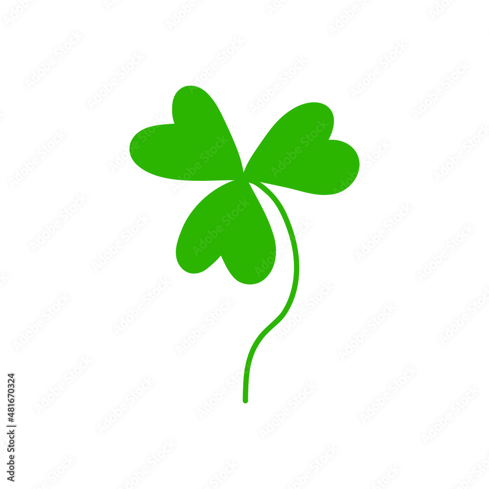 Three leaves clover. Flat plant illustration. Three leaves clover. Flat plant illustration.