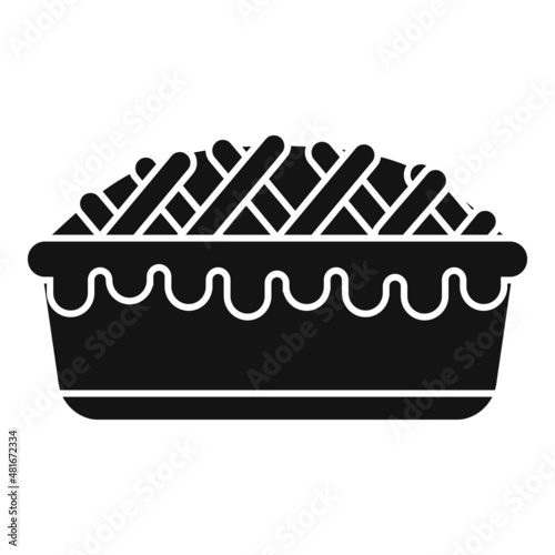 Apple pie cream icon simple vector. Cake dessert
