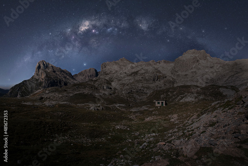 Night of stars in the mountains of the Picos de Europa.