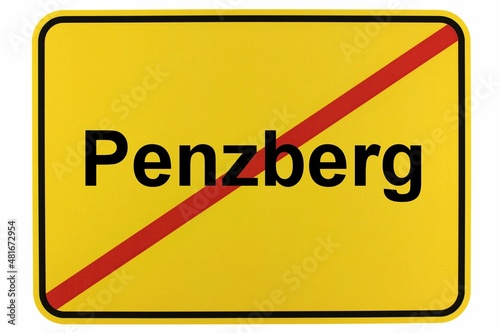 Illustration eines Ortsschildes der Stadt Penzberg photo