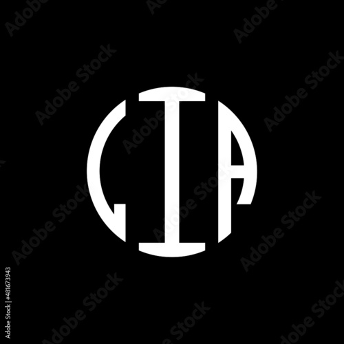 LIA letter logo design. LIA modern letter logo with black background. LIA creative  letter logo. simple and modern letter LIA logo template, LIA circle letter logo design with circle shape. LIA   photo