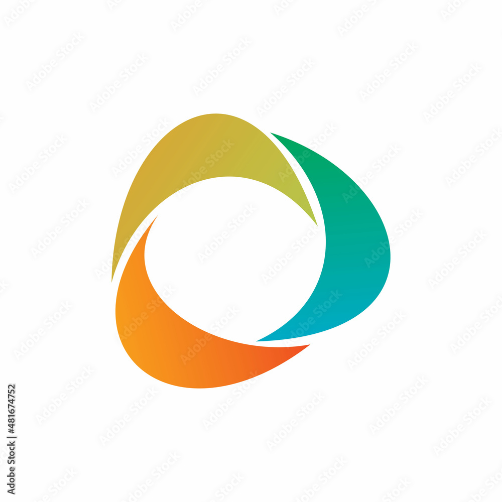 abstract triangle shape swirl full color logo design abstract triangle shape swirl full color logo design