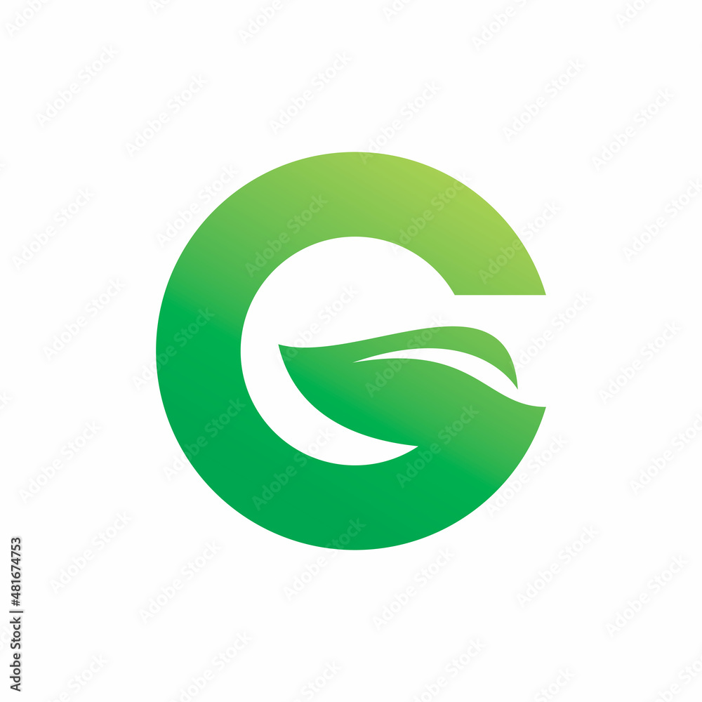 initial g letter nature leaf logo design Stock Vector | Adobe Stock