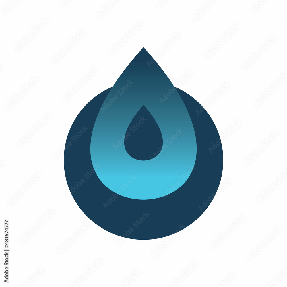 Fototapeta premium circle blue color water drop logo design