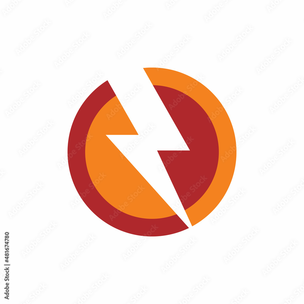 circle lightning energy color shape logo design circle lightning energy color shape logo design