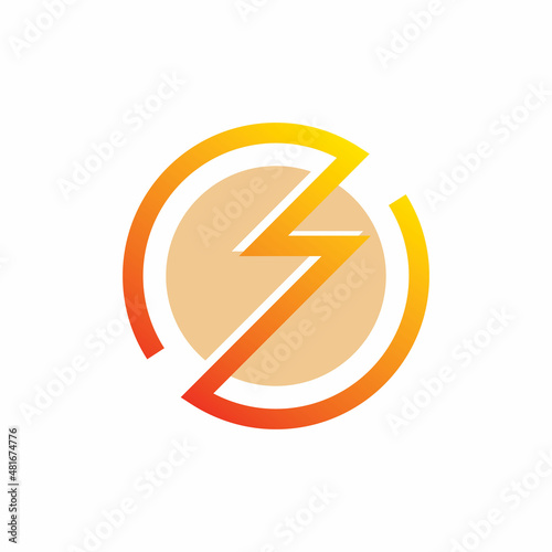 Free Download circle lightning energy color shape logo design - GFXLoad