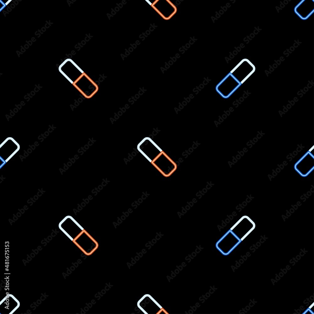 capsule seamless pattern, bright vector illustration on black background. capsule seamless pattern, bright vector illustration on black background.