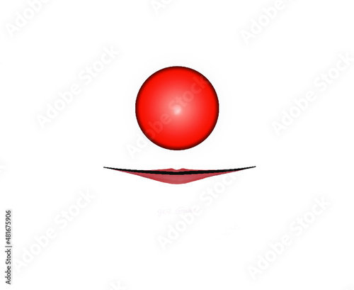 lieber Clownmund mit runder Nase: als Motiv für medizinische Masken oder bei genauer Justierung: für FFP2-Masken 