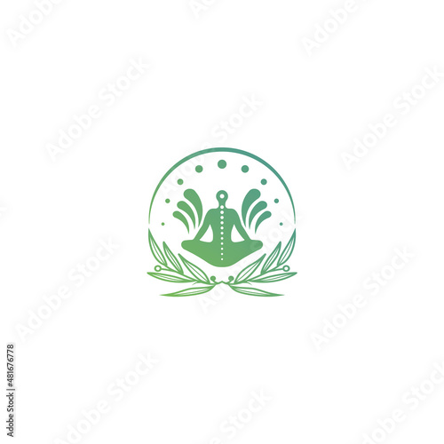 spa treatment and yoga human spine logo design