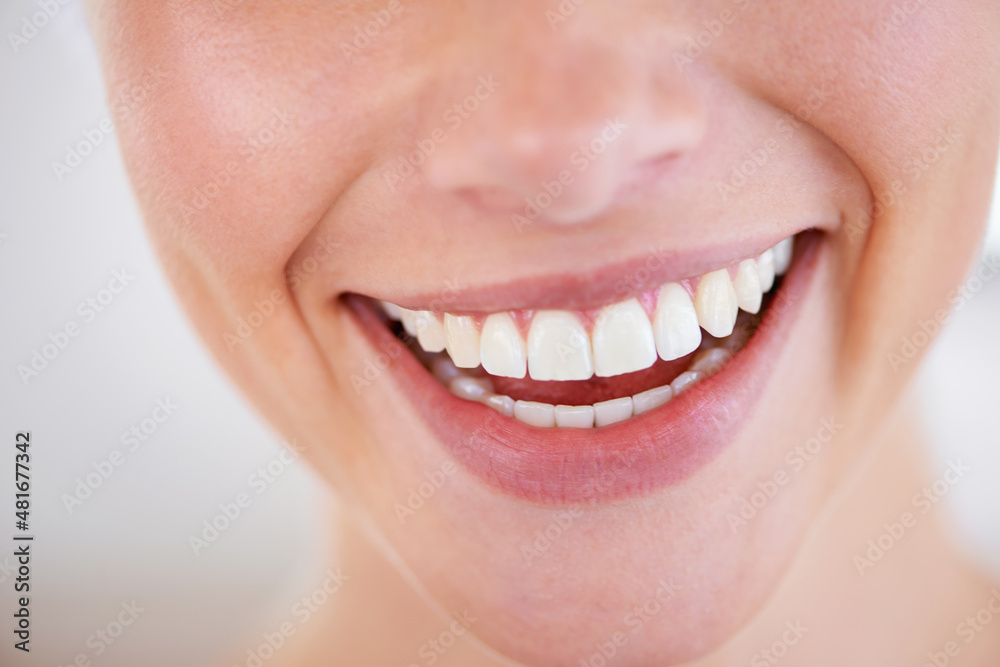 Obraz premium Smile a while. Close up of a woman's sparkling teeth.