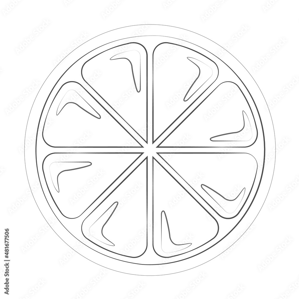Lemon outline, a contoured linear icon on a transparent background Lemon outline, a contoured linear icon on a transparent background