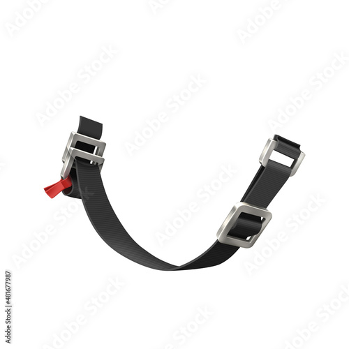 harness buckle belt. safety fastener. nylon lock ribbon. security bra 3d realistic vector photo