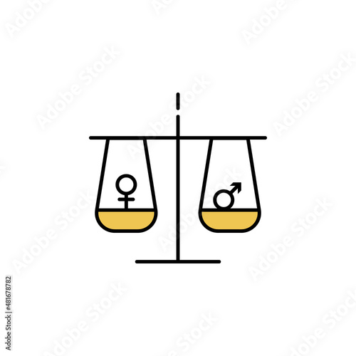 gender, equal, human rights, justice, equality line colored icon. Elements of protests illustration icons. Signs, symbols can be used for web, logo, mobile app, UI, UX