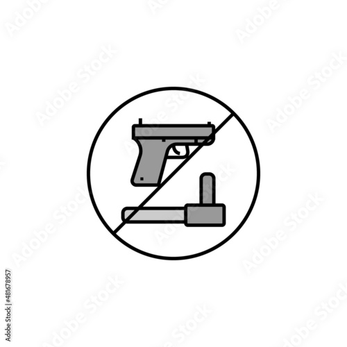 weapon, war, ban, police line colored icon. Elements of protests illustration icons. Signs, symbols can be used for web, logo, mobile app, UI, UX
