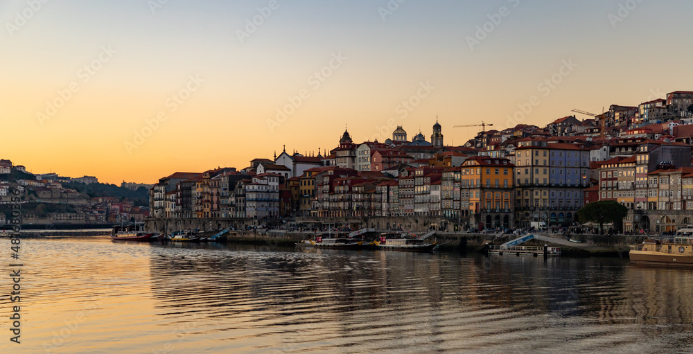 Porto and Ribeira District at Sunset