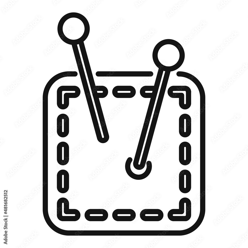 Repair needle icon outline vector. Clothing tailor Repair needle icon outline vector. Clothing tailor