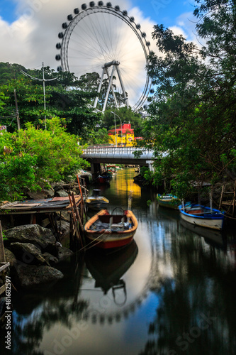 water mill in the park in Balneario Camboriu