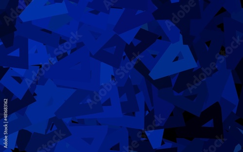 Dark BLUE vector background with polygonal style.