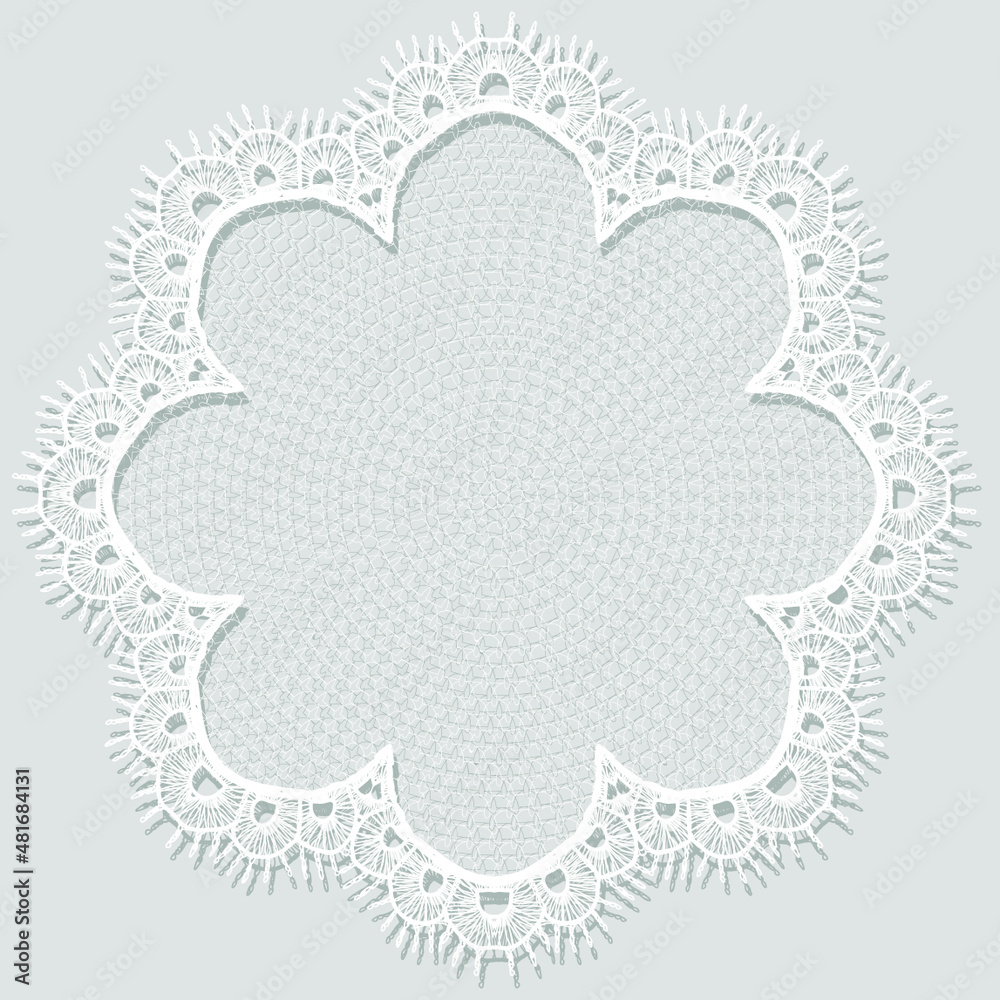 Vector White Doily Frame Lace Design Vector White Doily Frame Lace Design
