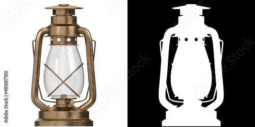 Tableau sur toile 3D rendering illustration of a kerosene lamp