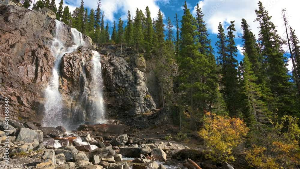 Tangle Creek Falls waterfall in Jasper National Park, Canada Tangle Creek Falls waterfall in Jasper National Park, Canada