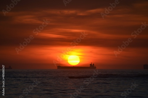 Sunrise  over the vessel