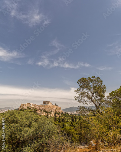 Parthenon ancient Greek temple on Acropolis hill  Athens Greece