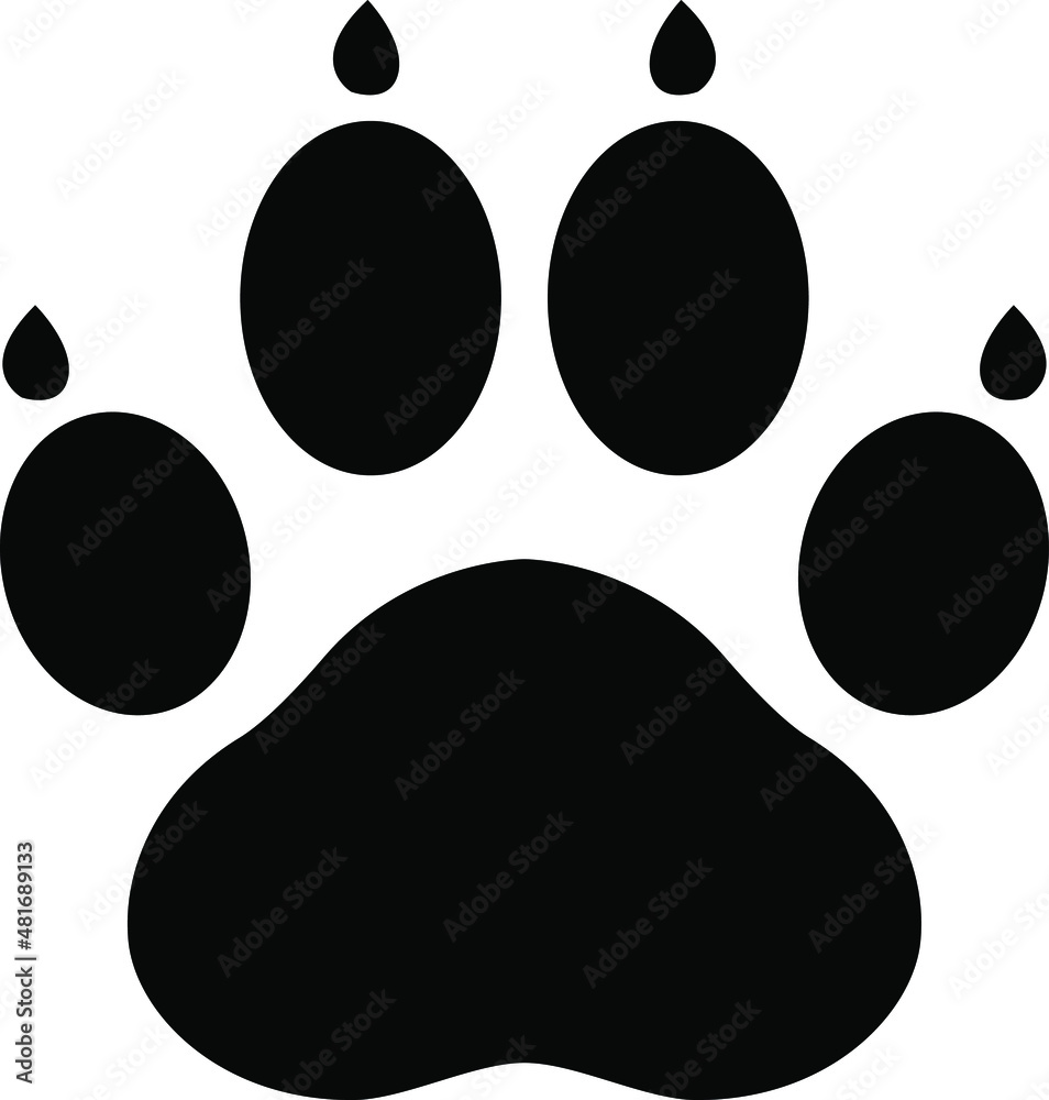 Paw vector foot trail print of cat. Paw prints. Footprint pet. Dog, pattern animal tracks isolated on white background vector icon Illustration. Paw vector foot trail print of cat. Paw prints. Footprint pet. Dog, pattern animal tracks isolated on white background vector icon Illustration.