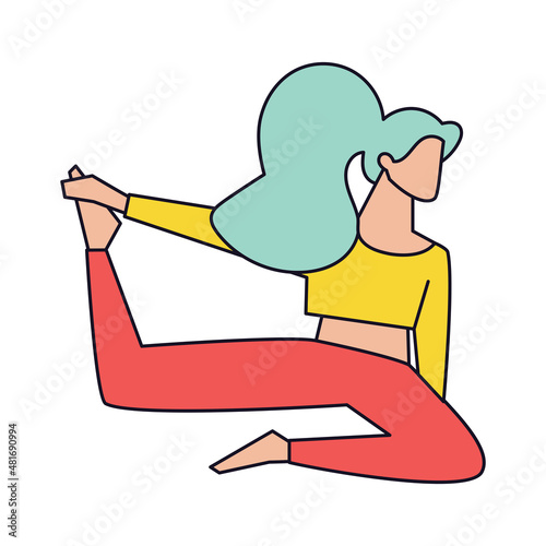 Isolated woman yoga people activities vector illustration
