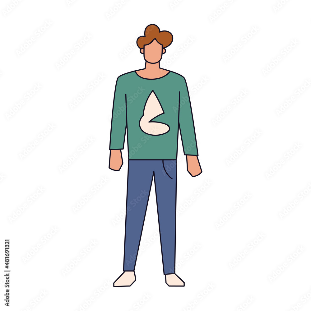 Isolated man walk people activities vector illustration Isolated man walk people activities vector illustration