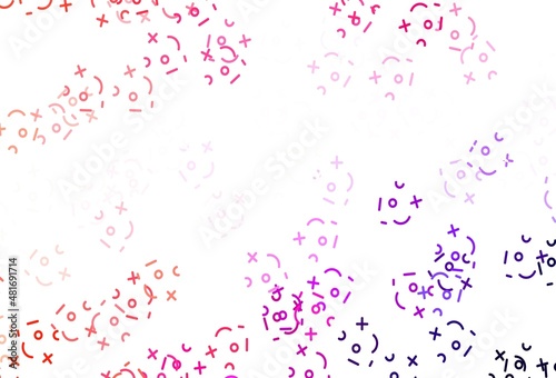 Light Pink, Red vector texture with mathematic symbols.