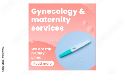 Pregnancy gynecology maternity and obstetrics with pregnancy test post for instagram