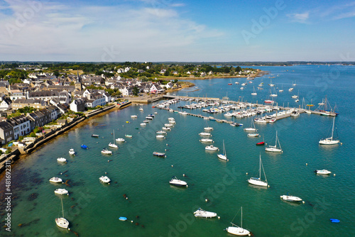 aerial view of the french city of Locmariaquer