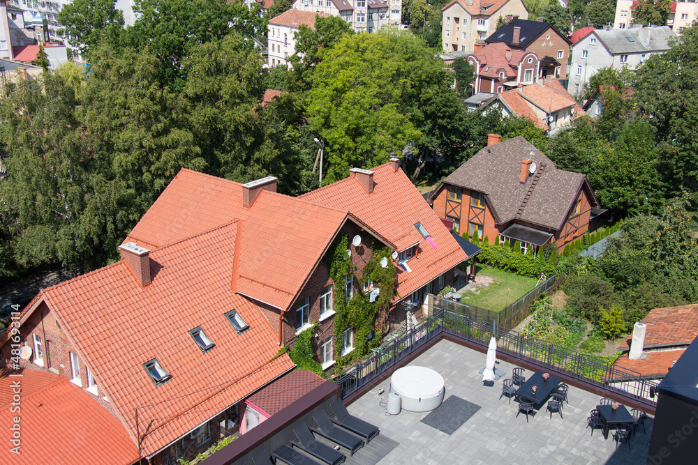 Aerial view on the city from water tower, Zelenogradsk, Russia. Aerial view on the city from water tower, Zelenogradsk, Russia.